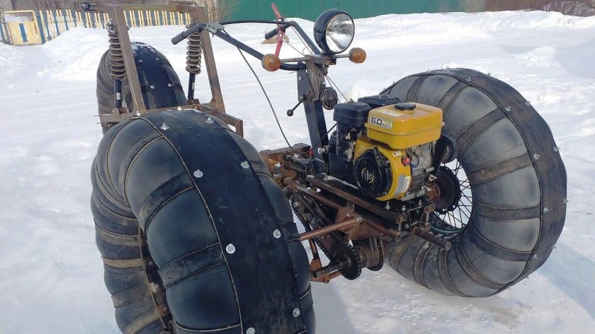 Болотоход из мотоблока Нева