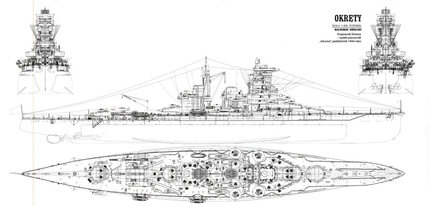 Линкор "Харуна" ,схема внешнего вида