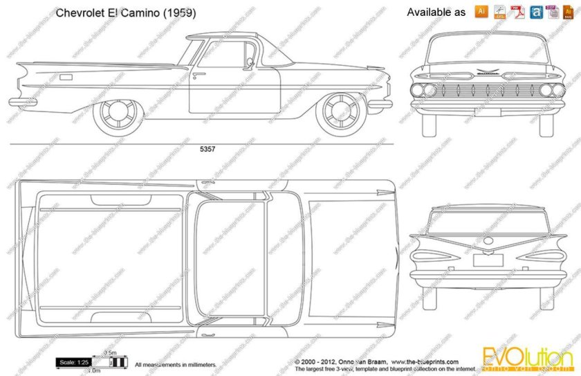 Chevrolet el Camino 1981 чертёж