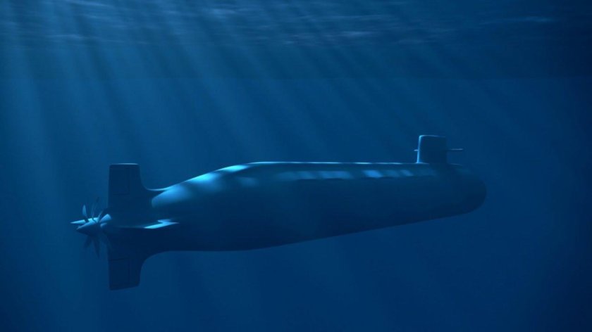 Подводная лодка под водой