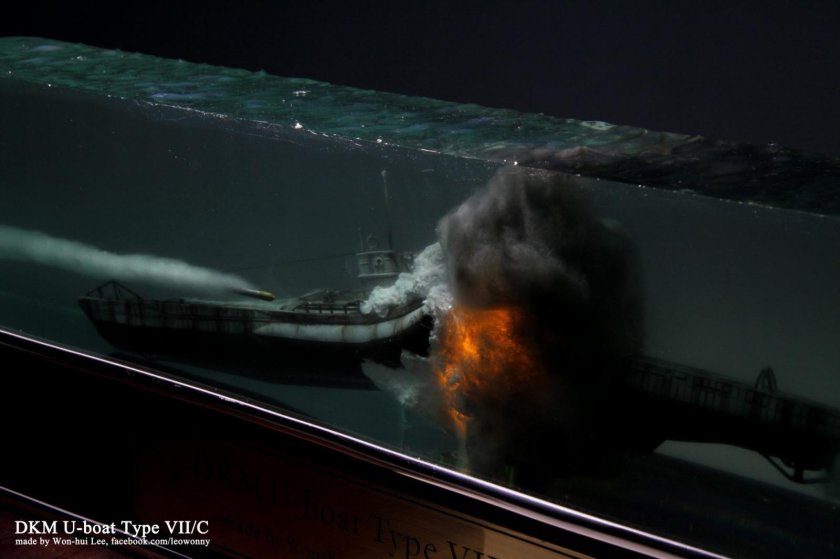 Диорама подводная лодка под водой