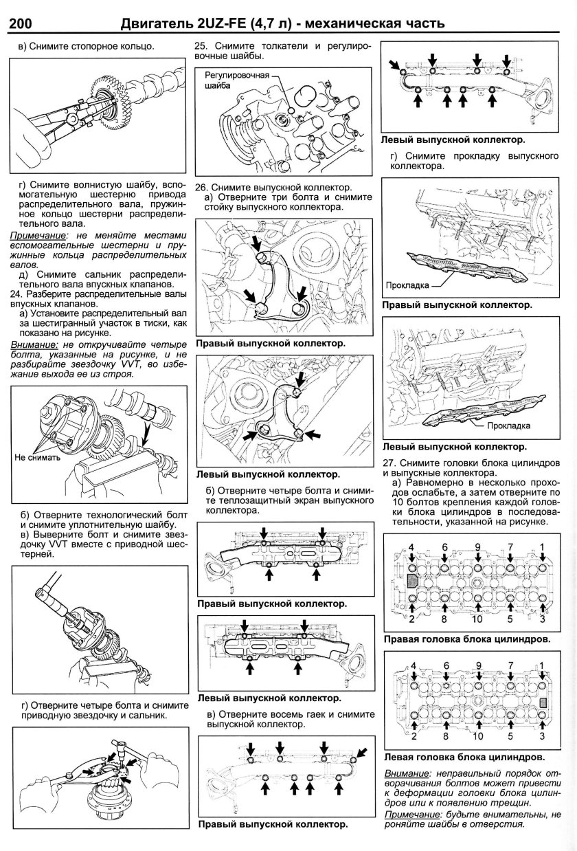 Момент затяжки ГБЦ 2uz Fe VVTI