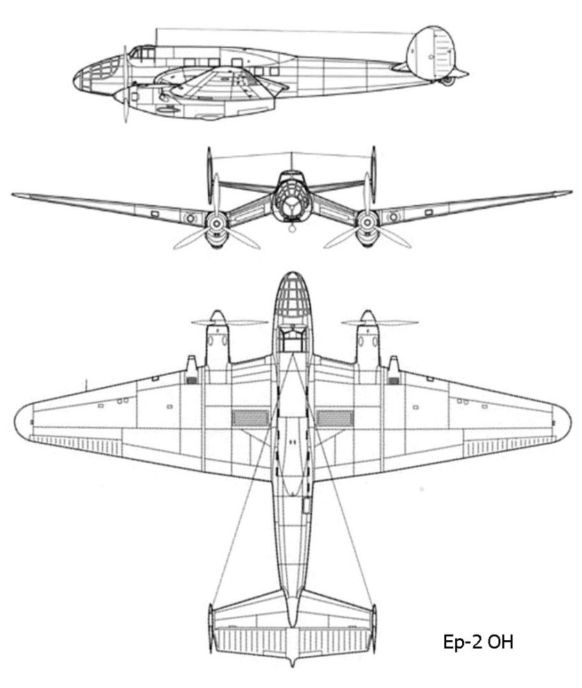 Ер-2 бомбардировщик чертежи