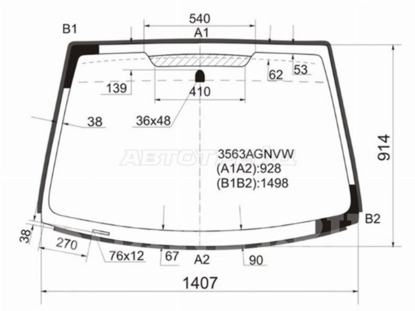 Стекло лобовое Форд Транзит 2008