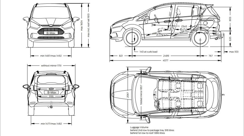 Габариты Ford s-Max 2008