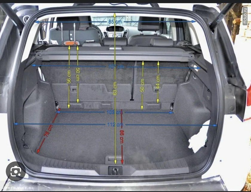 Размеры багажника Ford Fusion