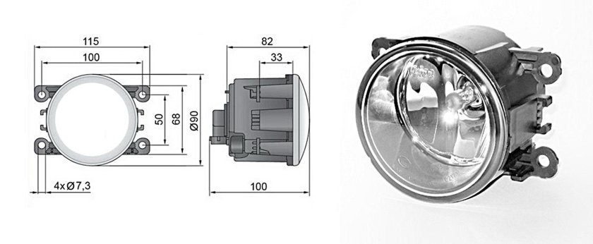 Диаметр противотуманных фар Форд фокус 2