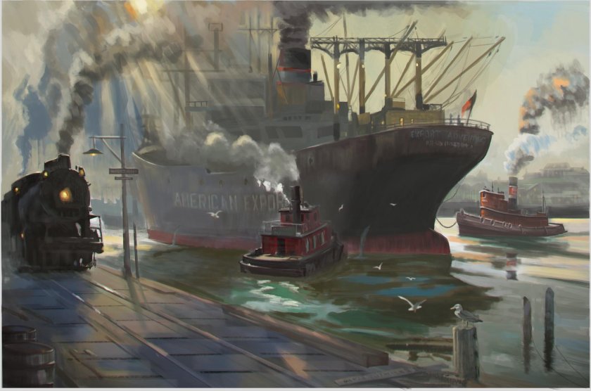 , David Tutwiler поезда в живописи