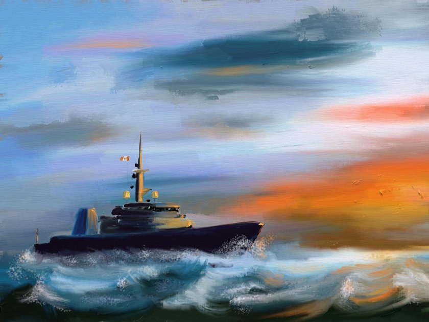 Военные корабли гуашью