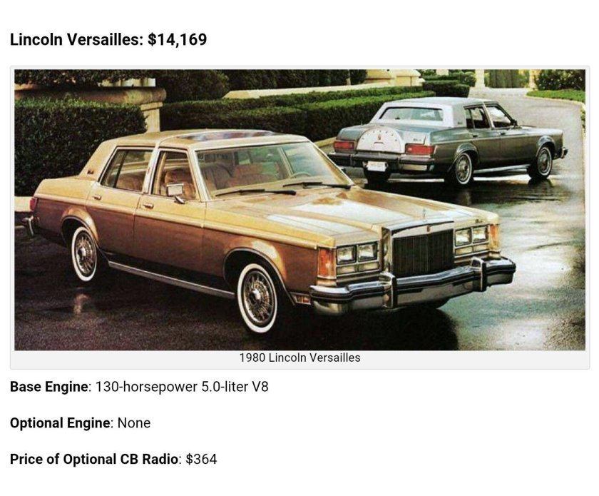 Lincoln Versailles 1979