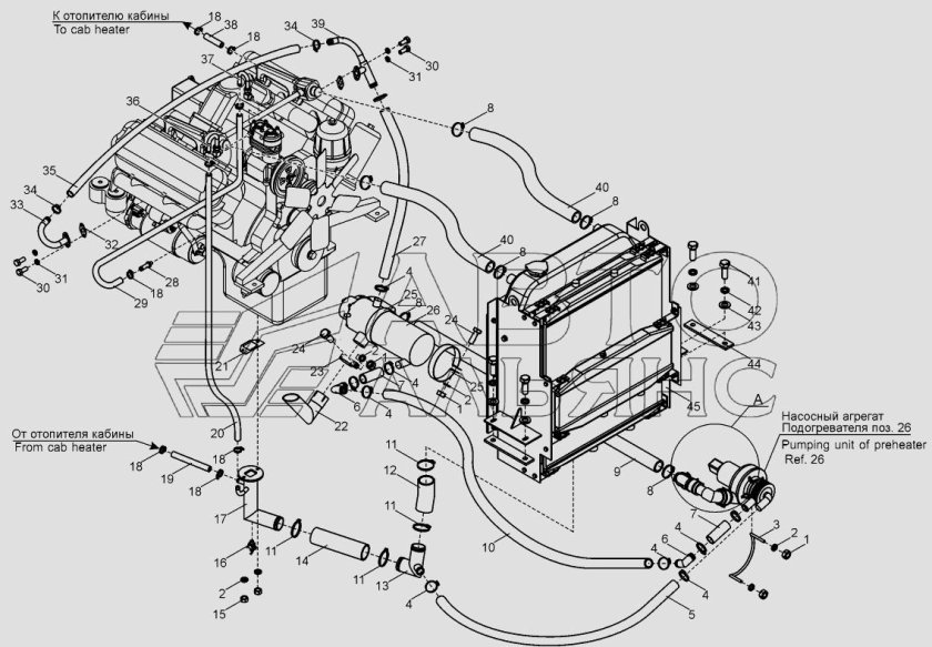 Система охлаждения Хово евро 2 схема