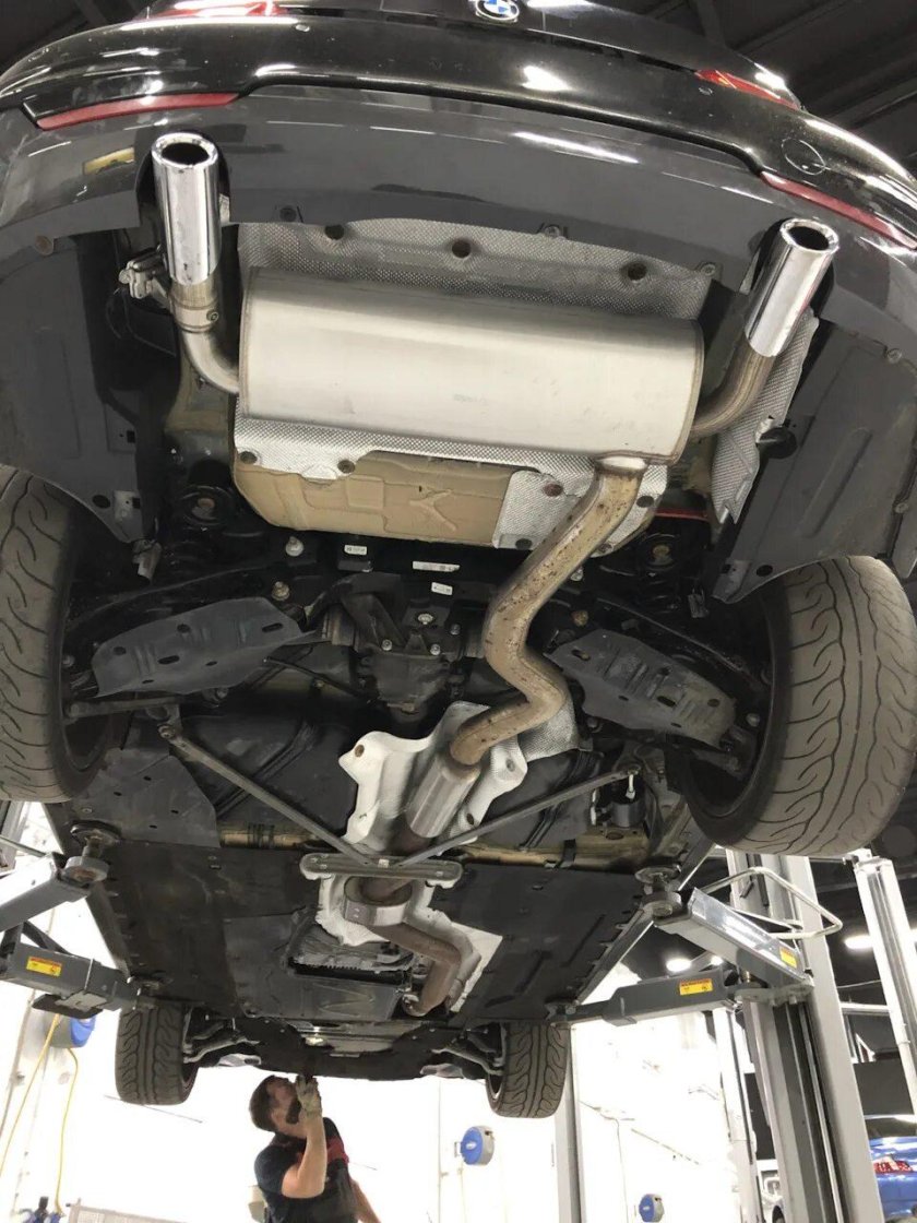 Защита задняя днища g30 BMW