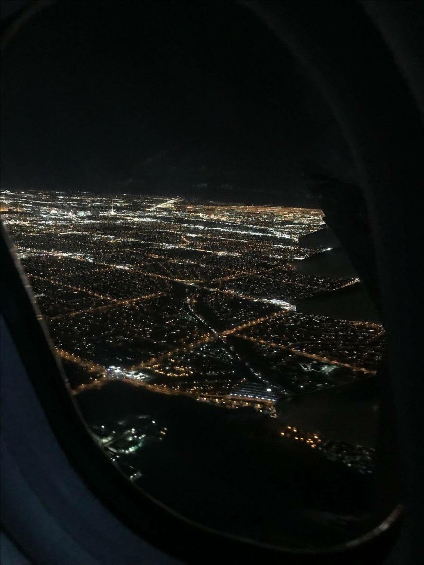 Вид с самолета ночью