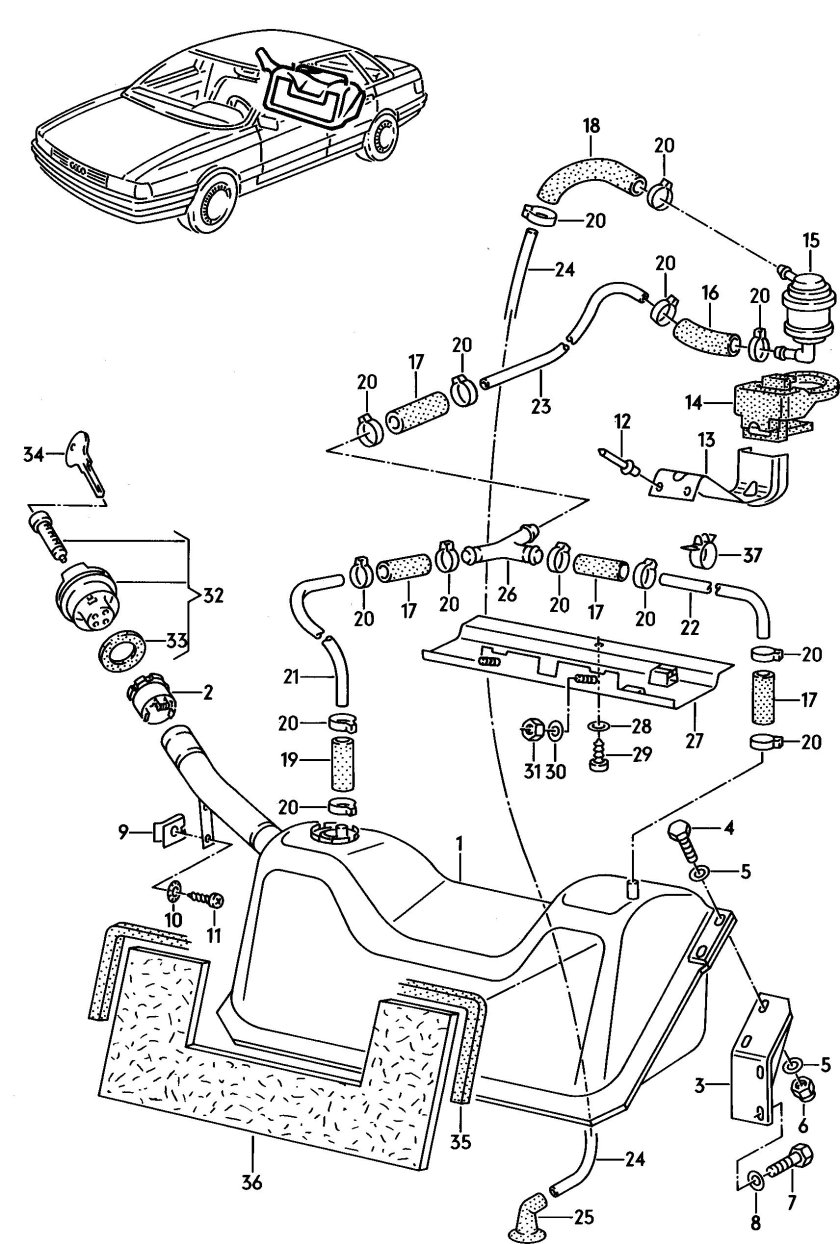 Топливная система Ауди 80 б4