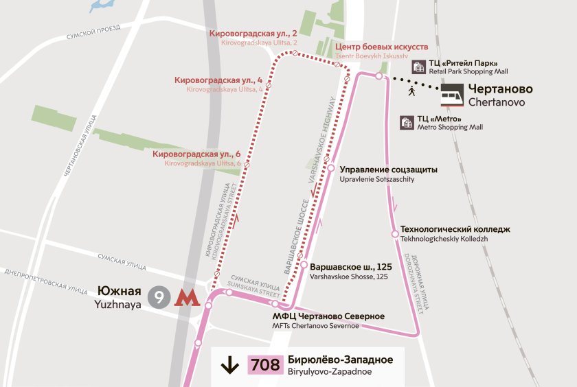 Автобусные маршруты в Бирюлево Западное