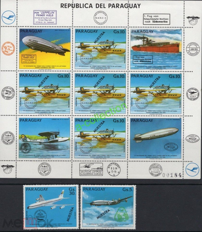 Марка Парагвая самолёт