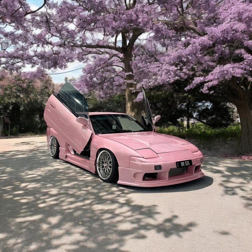 Розовый автомобиль