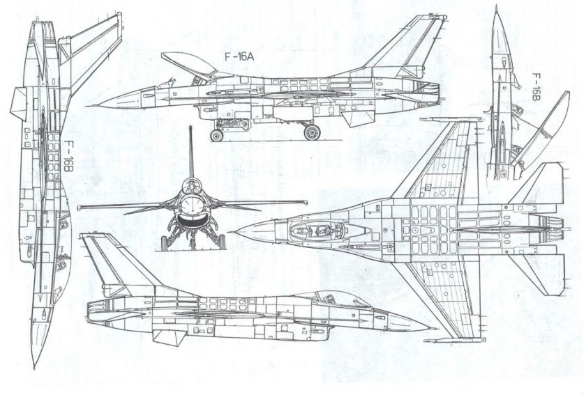 General Dynamics f-16 Fighting Falcon чертежи