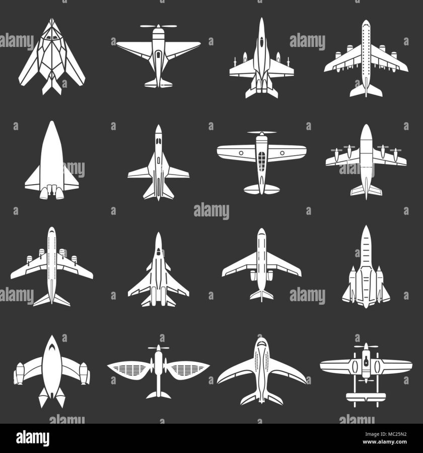 Самолет вид сверху вектор