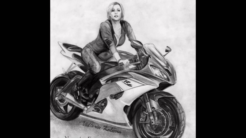 Мотоцикл карандашом