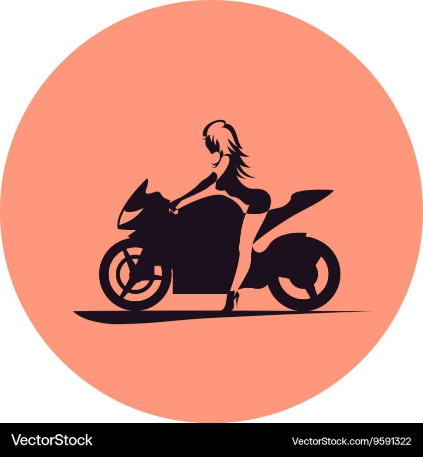 Девушка на мотоцикле вектор