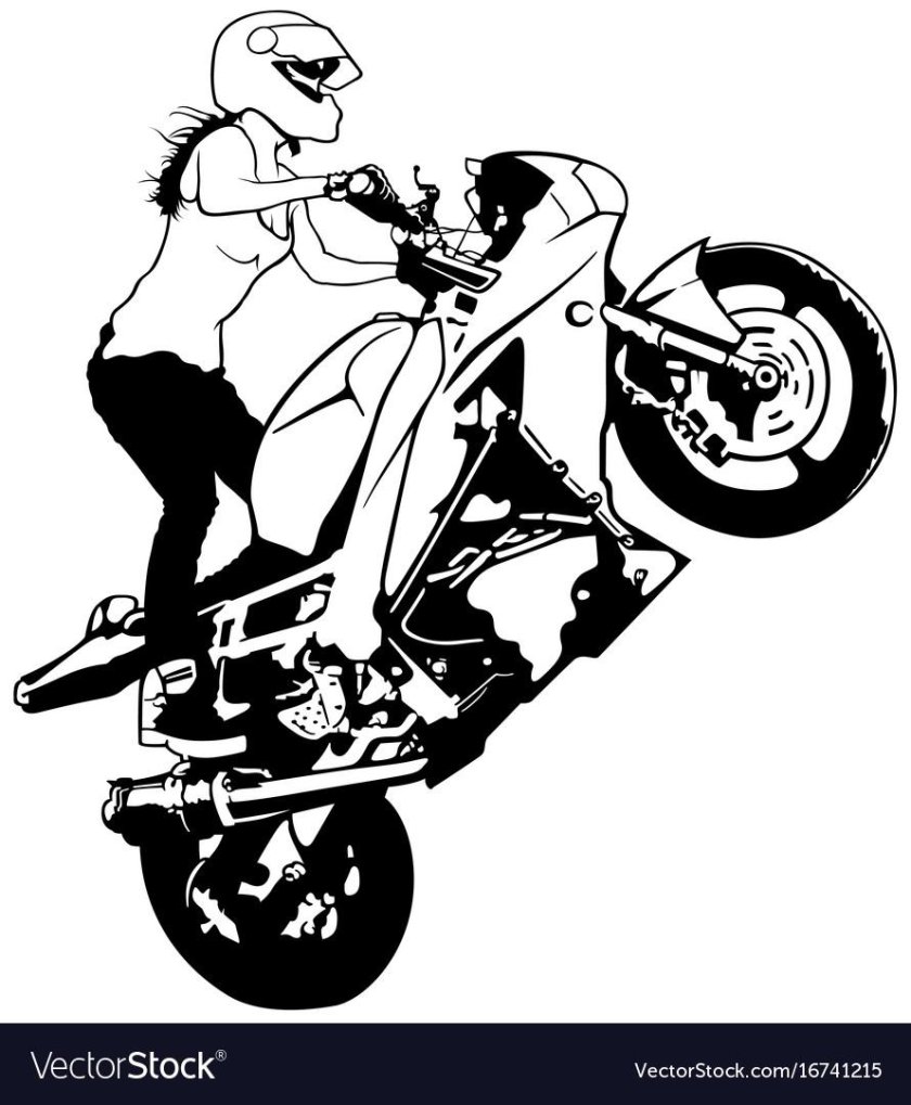 Мотоцикл черно белый