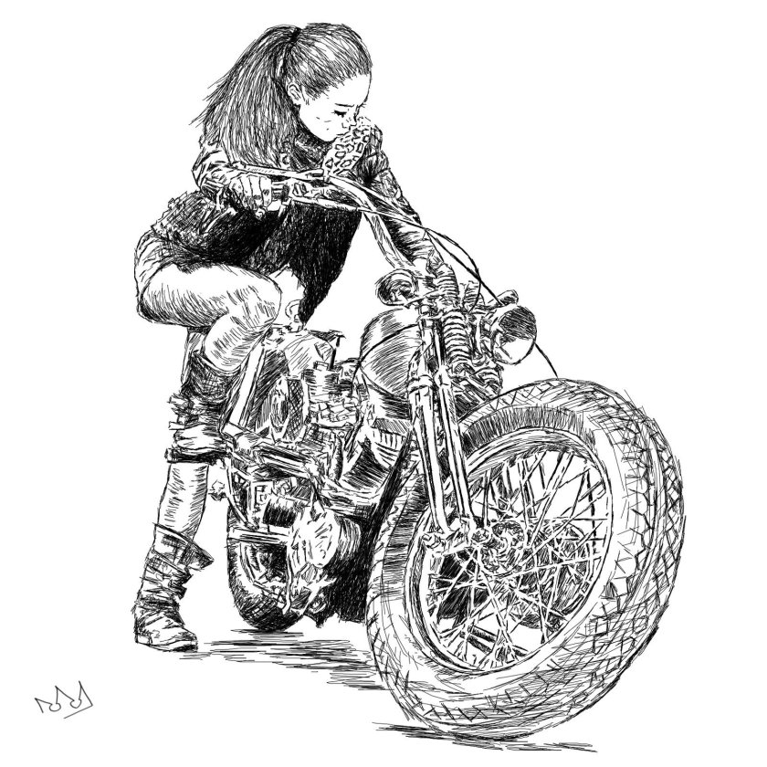 Девушка на мотоцикле