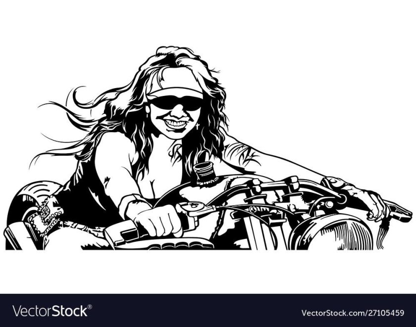 Женщина на мотоцикле