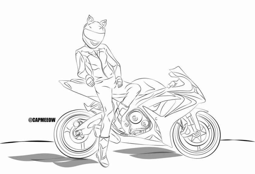 Мотоцикл рисунок