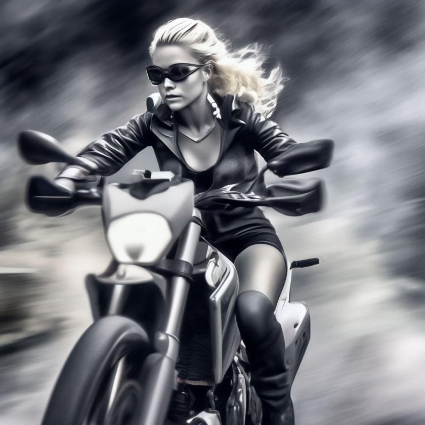 Блондинка на мотоцикле