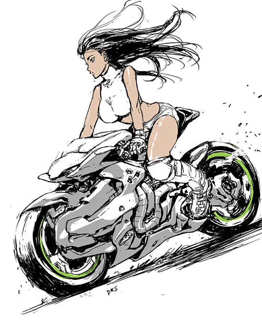 Девушка на мотоцикле