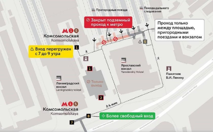 Схема станции Комсомольская Кольцевая