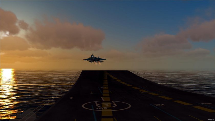 Взлет Су 33 с палубы Кузнецова