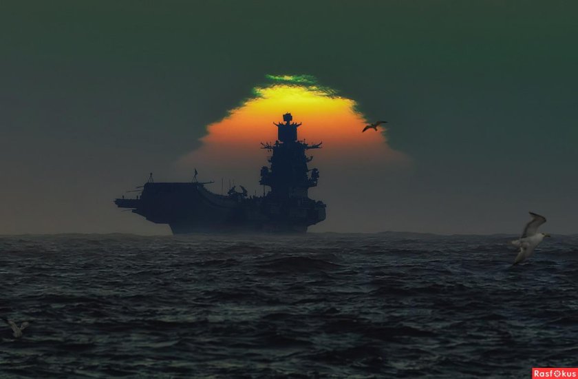Авианосец закат