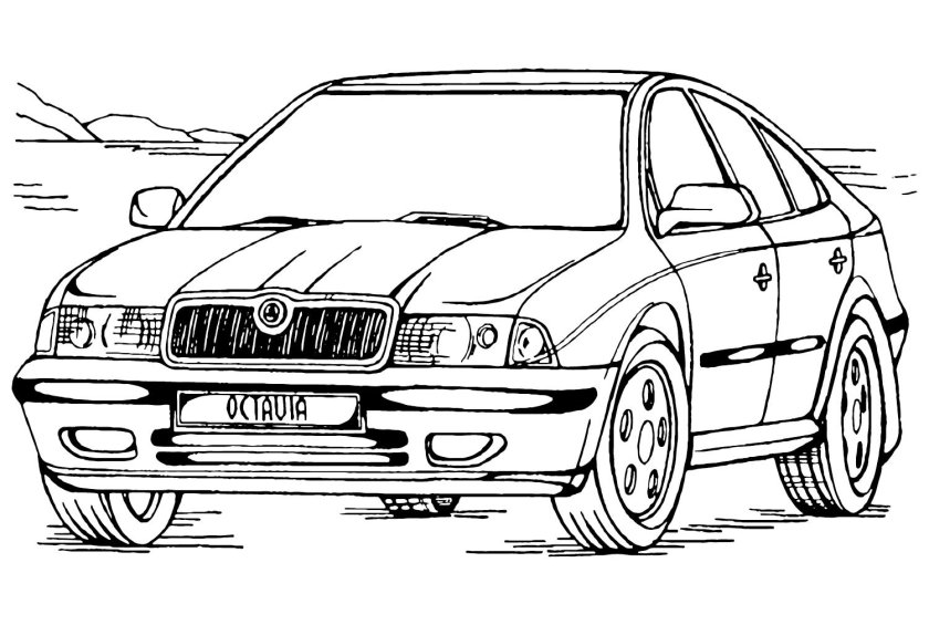 Раскраска Шкода Октавия тур