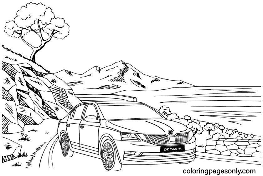 Раскраска Шкода Октавия
