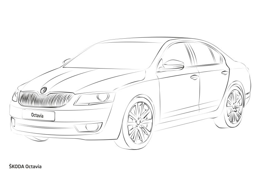 Раскраска Шкода Октавия а7