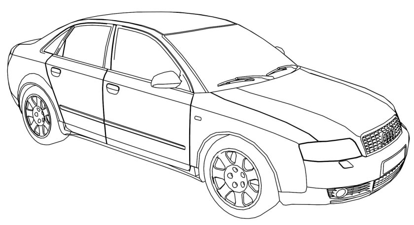 Раскраска Volkswagen Passat b5