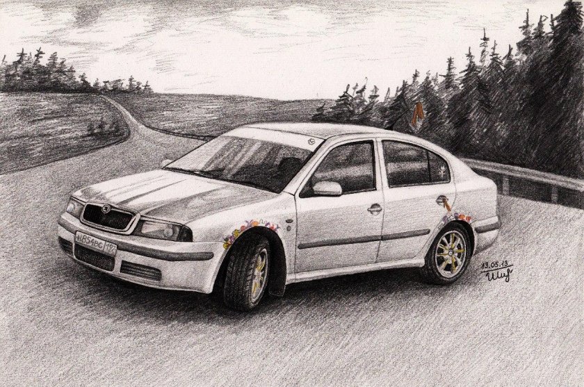 Раскраска Шкода Октавия а5