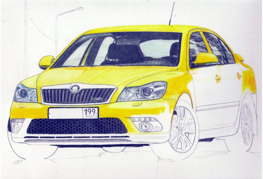 Раскраска машинки Шкода Октавия