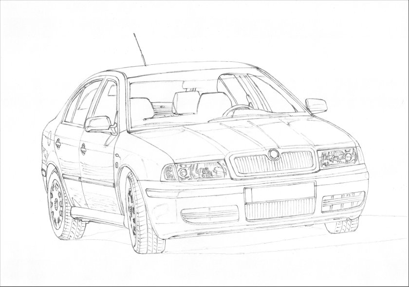 Раскраска Шкода Октавия а7