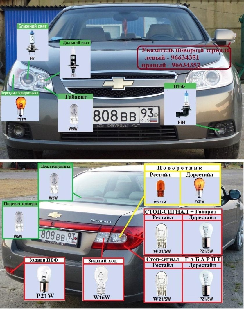 Лампочка ближнего света Шевроле Эпика 2011