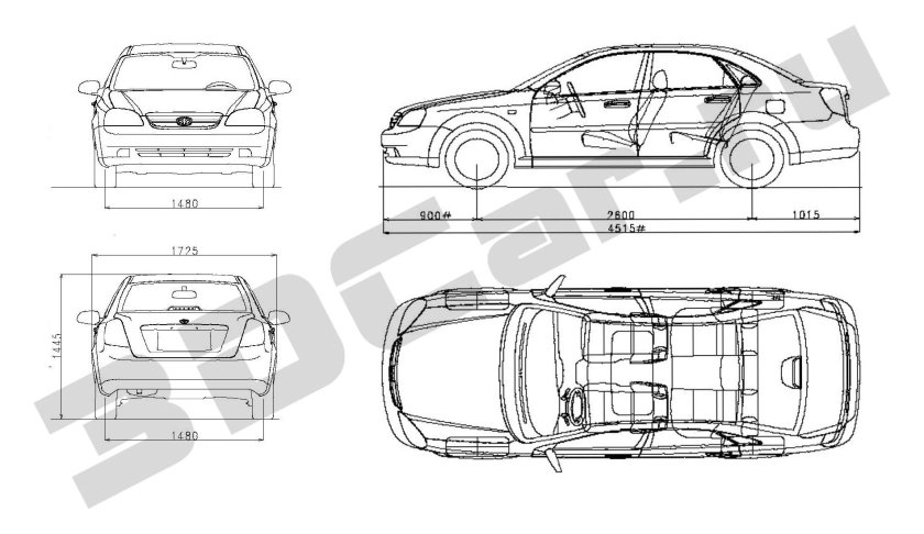 Chevrolet Lacetti чертеж