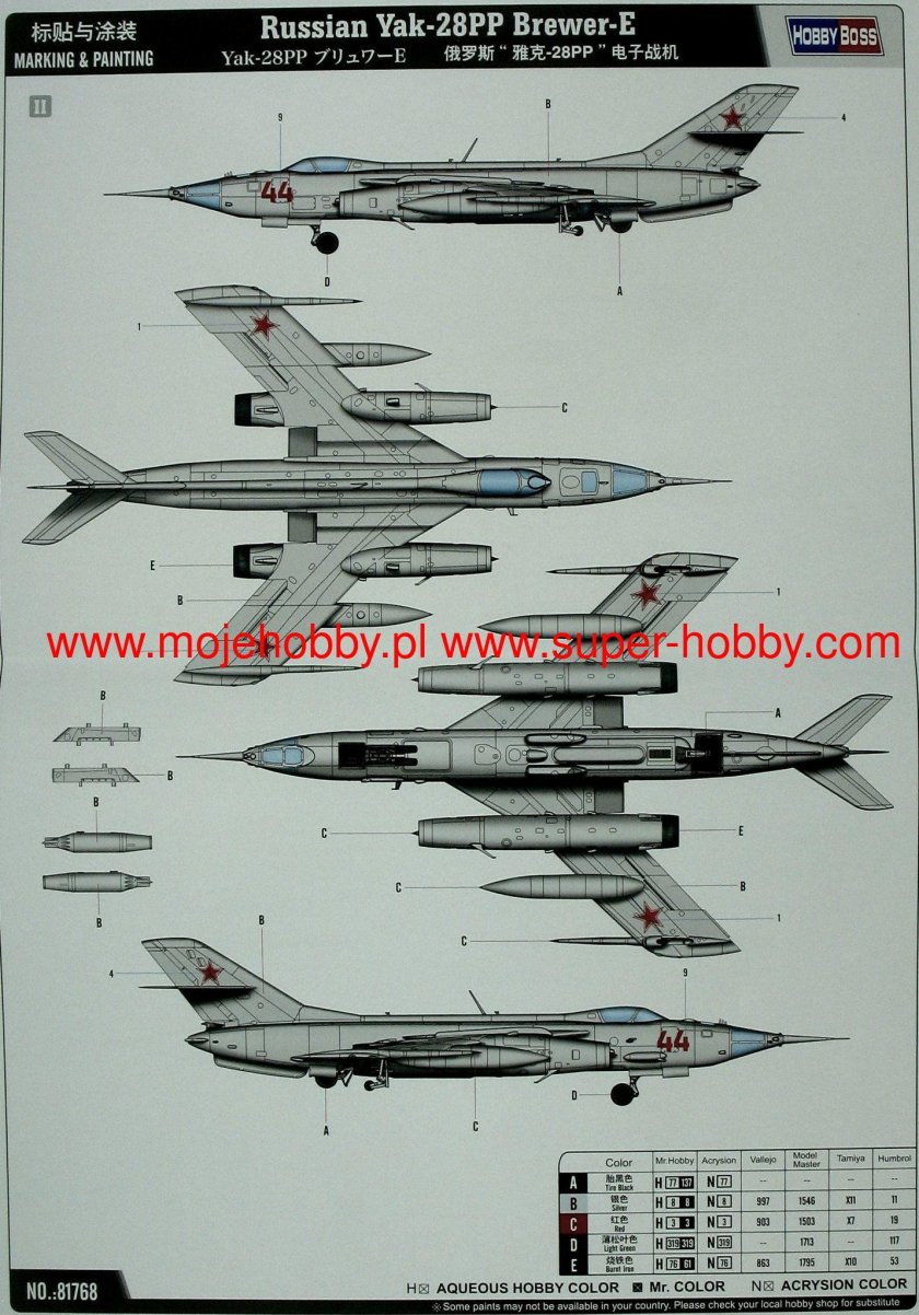 Hobby Boss 81768 Russian Yak-28pp Brewer-e