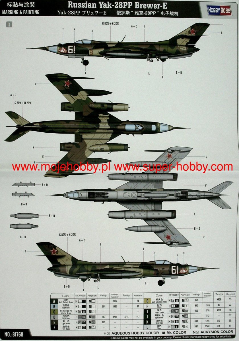 Hobby Boss 81768 Russian Yak-28pp Brewer-e