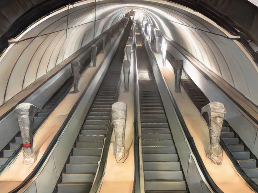 Метро баррикадная эскалатор