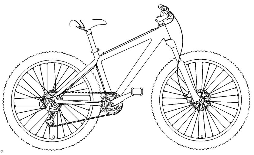 Чертеж рамы МТБ велосипеда
