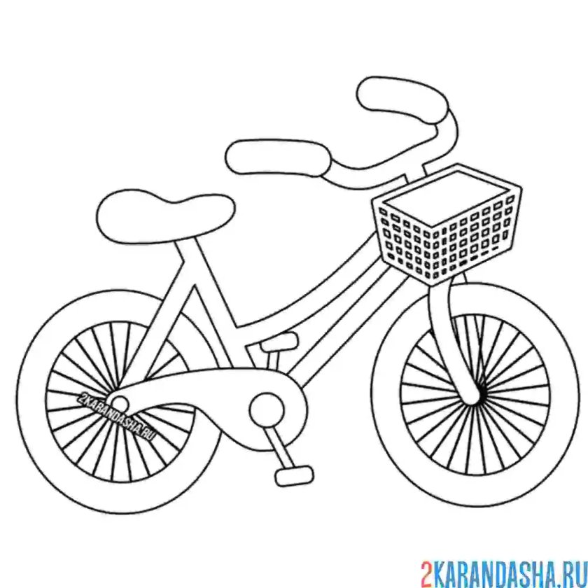 Велосипед рисунок для детей простой