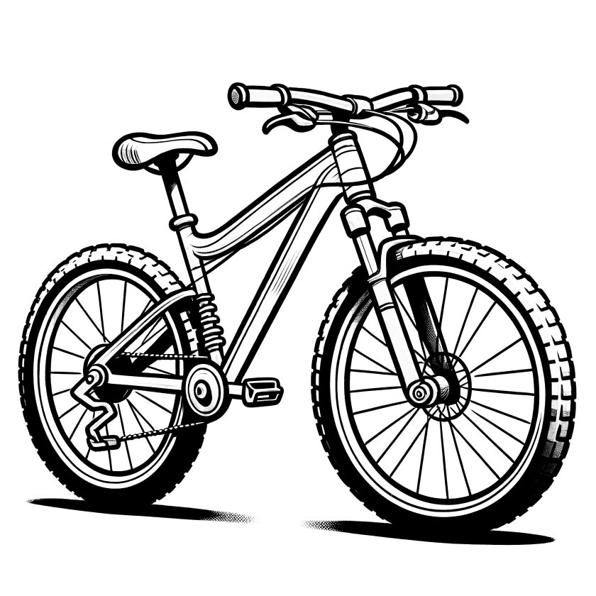 Раскраска велосипед для детей