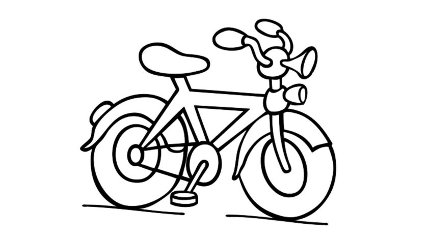 Велосипед раскраска для детей